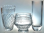 crystal bowls and vases, engraved bowls, engraved vase