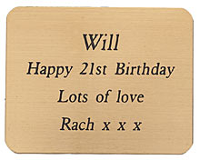 ENGRAVED BRASS PLAQUE 45X35mm