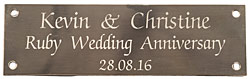 ENGRAVED BRASS PLAQUE 5 x 1 1/2 inches 130x40mm