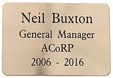 engraved brass plaque