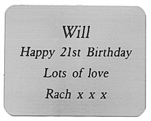 ENGRAVED SILVER COLOUR PLAQUE 45X35mm